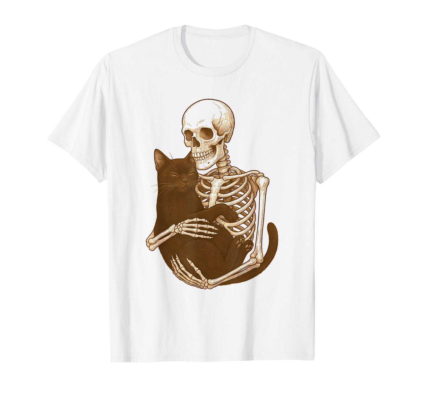 Skeleton Hugging Bombay Cat T-Shirt
