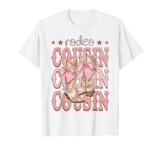 Rodeo Cousin Pink Boots Coquette Cow-Girl Birthday Party T-Shirt