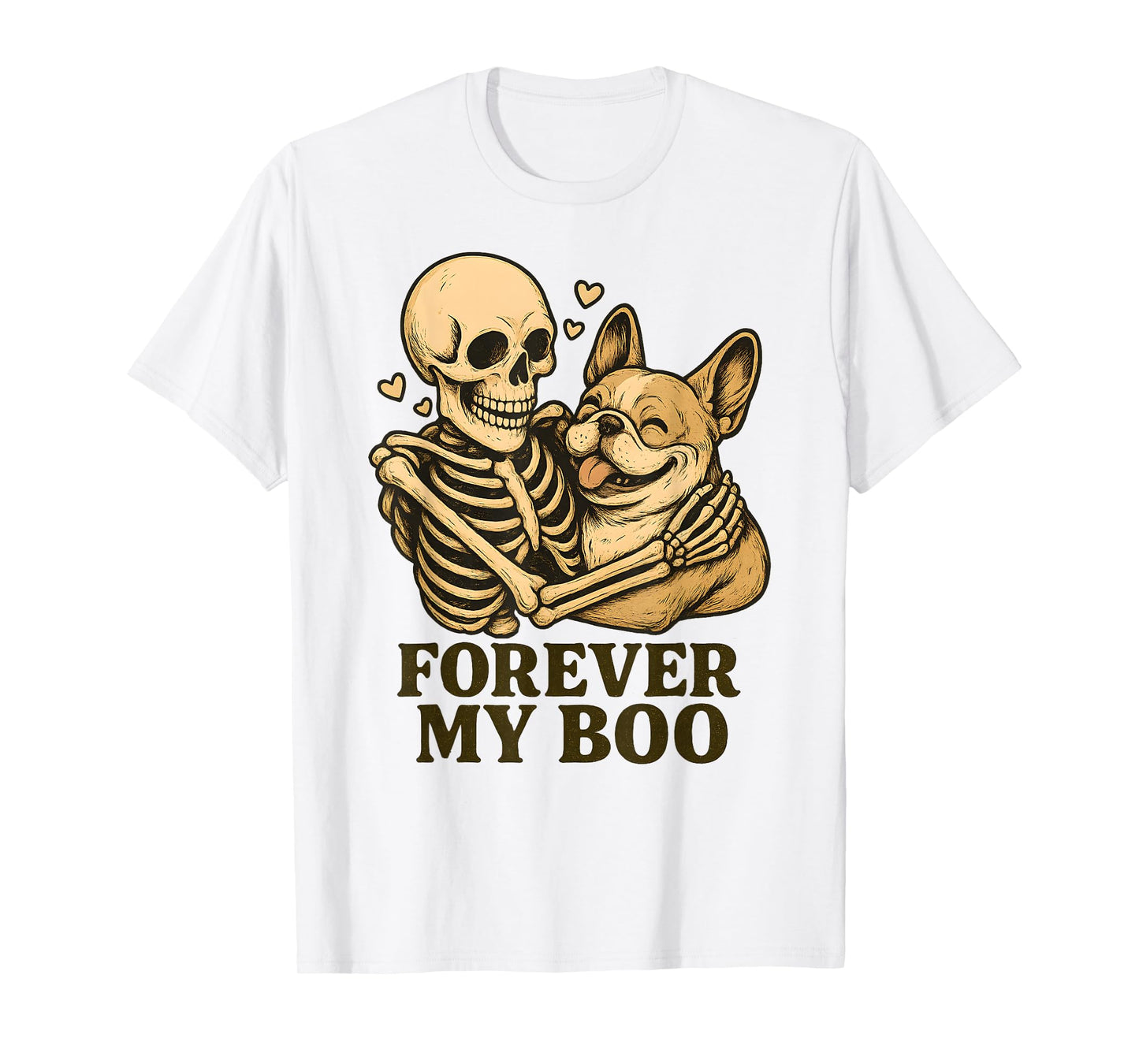 Forever My Boo Halloween Skeleton with French Bulldog Lover T-Shirt