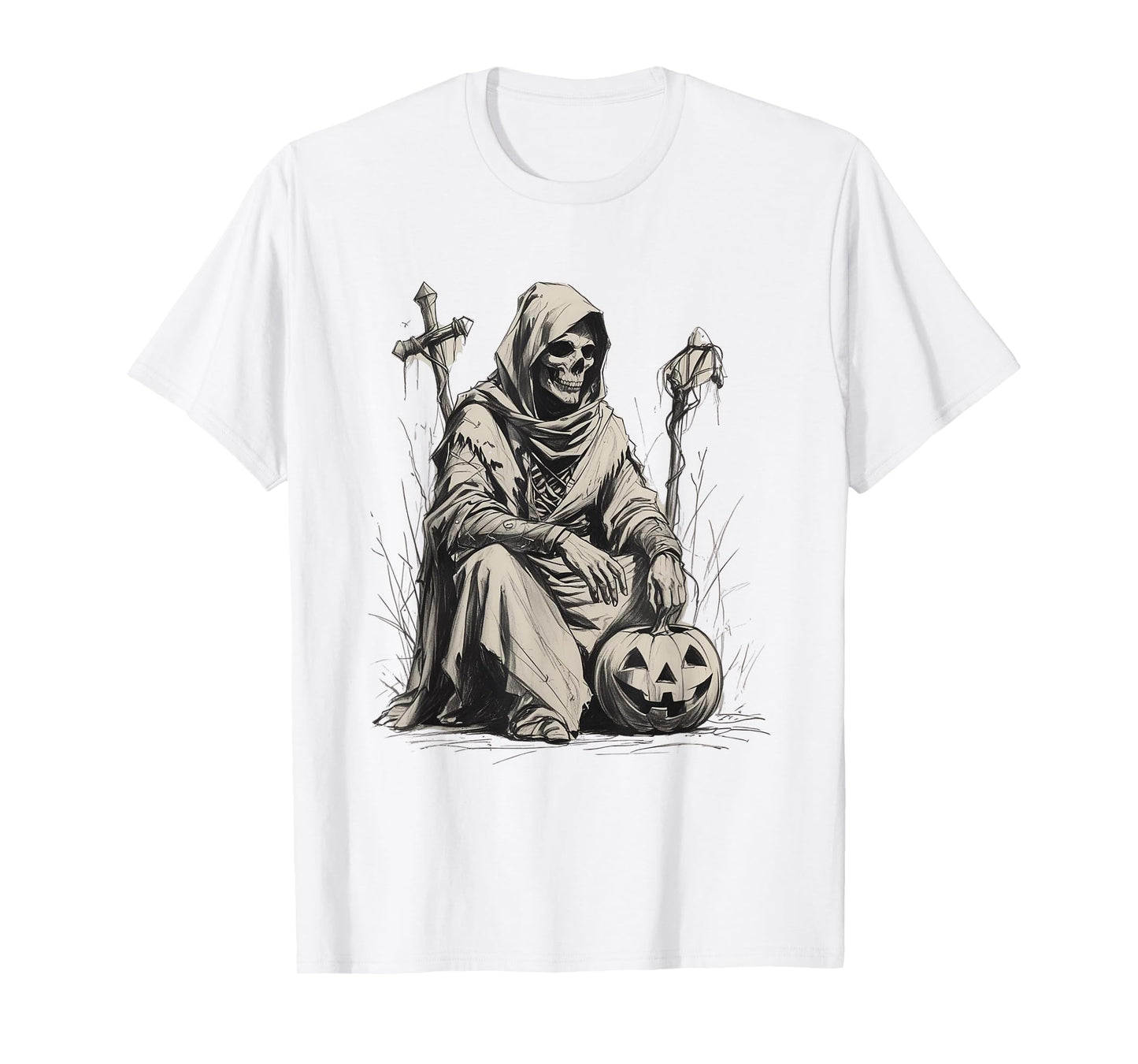 Halloween Scary Skeleton King T-Shirt