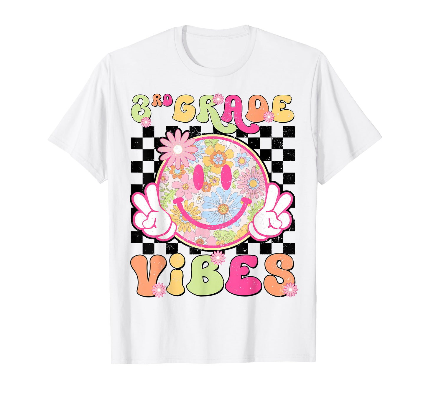 Groovy 3rd Grade Vibes First Day Of School Teacher Girls T-Shirt