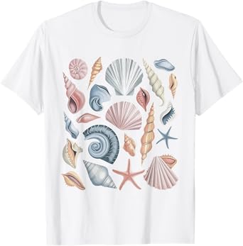 Beachy Seashell Coastal Grandma Starfish Ocean Cottagecore T-Shirt