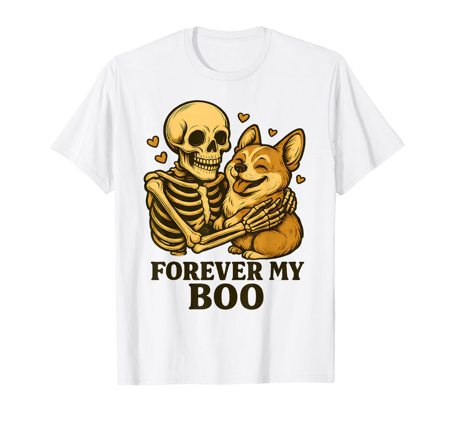Forever My Boo Halloween Skeleton with Corgi Lover T-Shirt