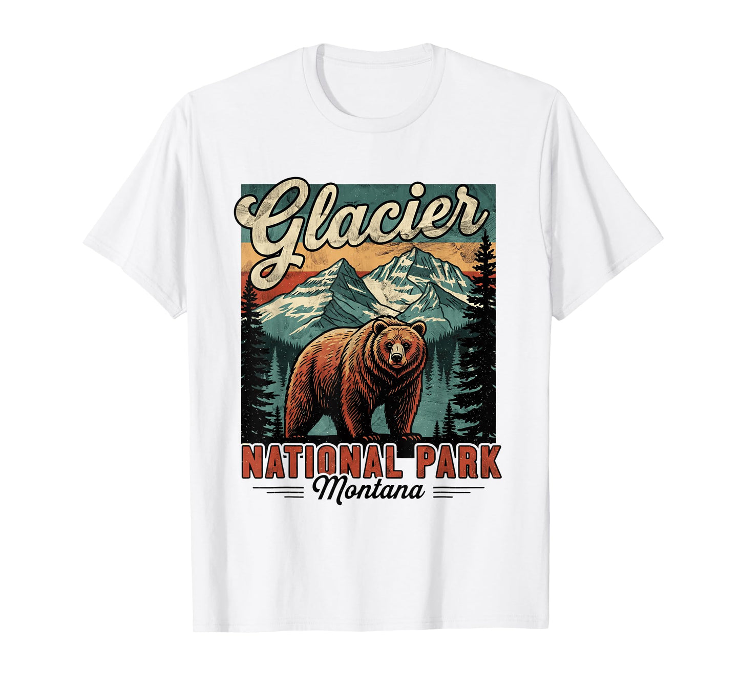Glacier National Park Hiking Souvenir Adventure Outdoor T-Shirt