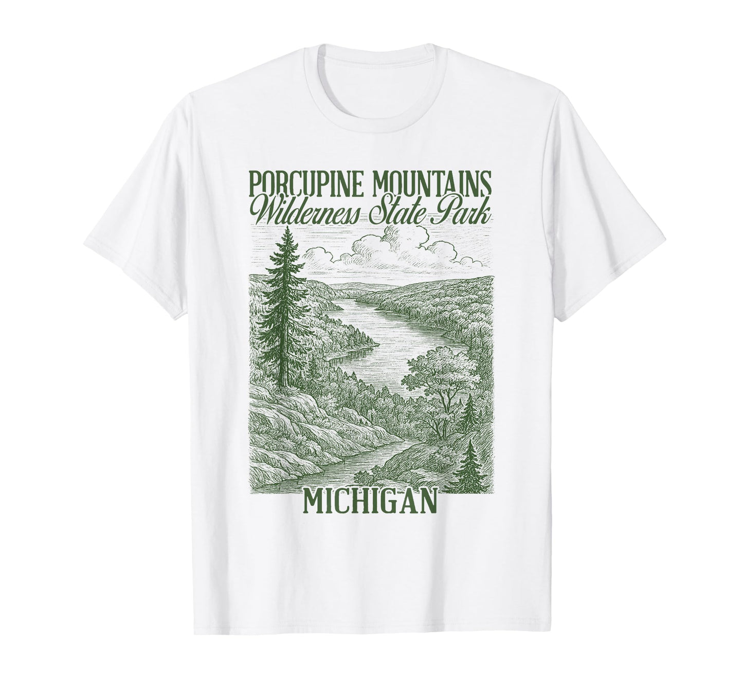 Porcupine Mountains Wilderness State Park Michigan Exploring T-Shirt