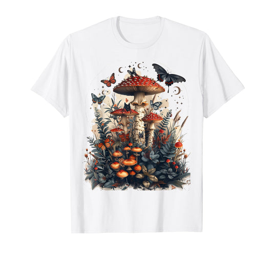 cottagecore butterflies bats n mushroom moon goblincore T-Shirt