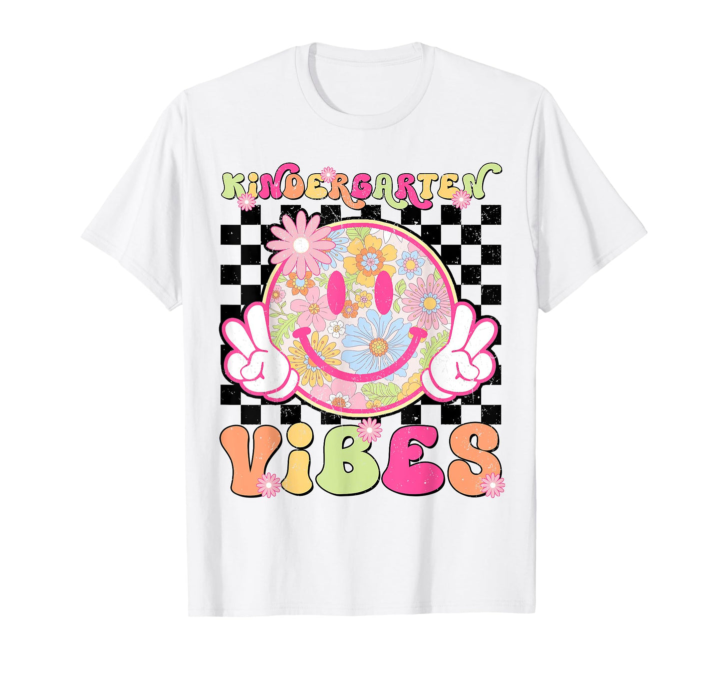 Groovy Kindergarten Vibes First Day Of School Teacher Girls T-Shirt