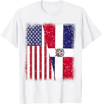 Dominican Republic American Flag Men Women Hispanic Heritage T-Shirt