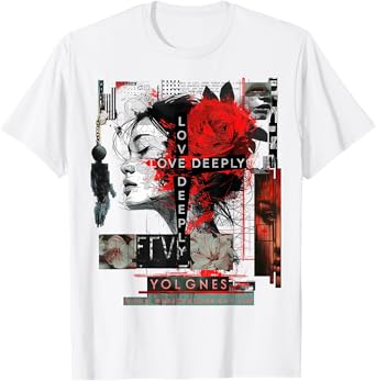 Rose | Frontprint | Art Women Graphic Artwork Rose T-Shirt