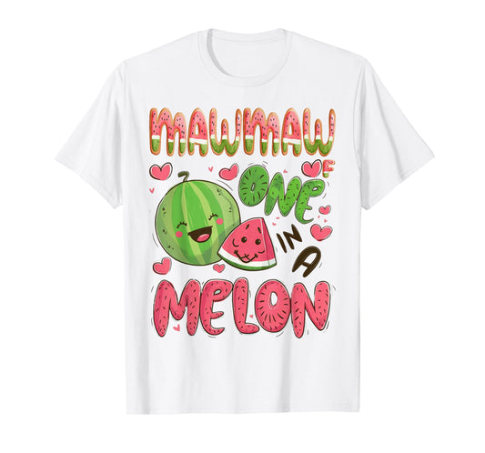 Mawmaw Of One In A Melon 1St Birthday Watermelon Party T-Shirt
