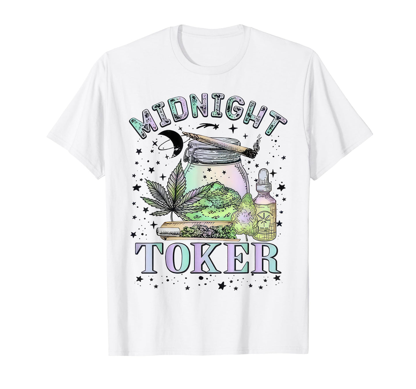 Midnight Toker Cannabis 420 Cannabis Weed Leaf Stoner Girl T-Shirt