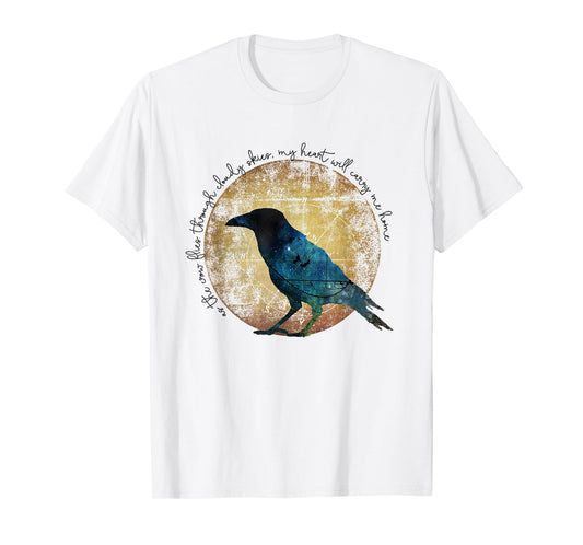 As the Crow Flies - Crow Raven Moon Art T-Shirt
