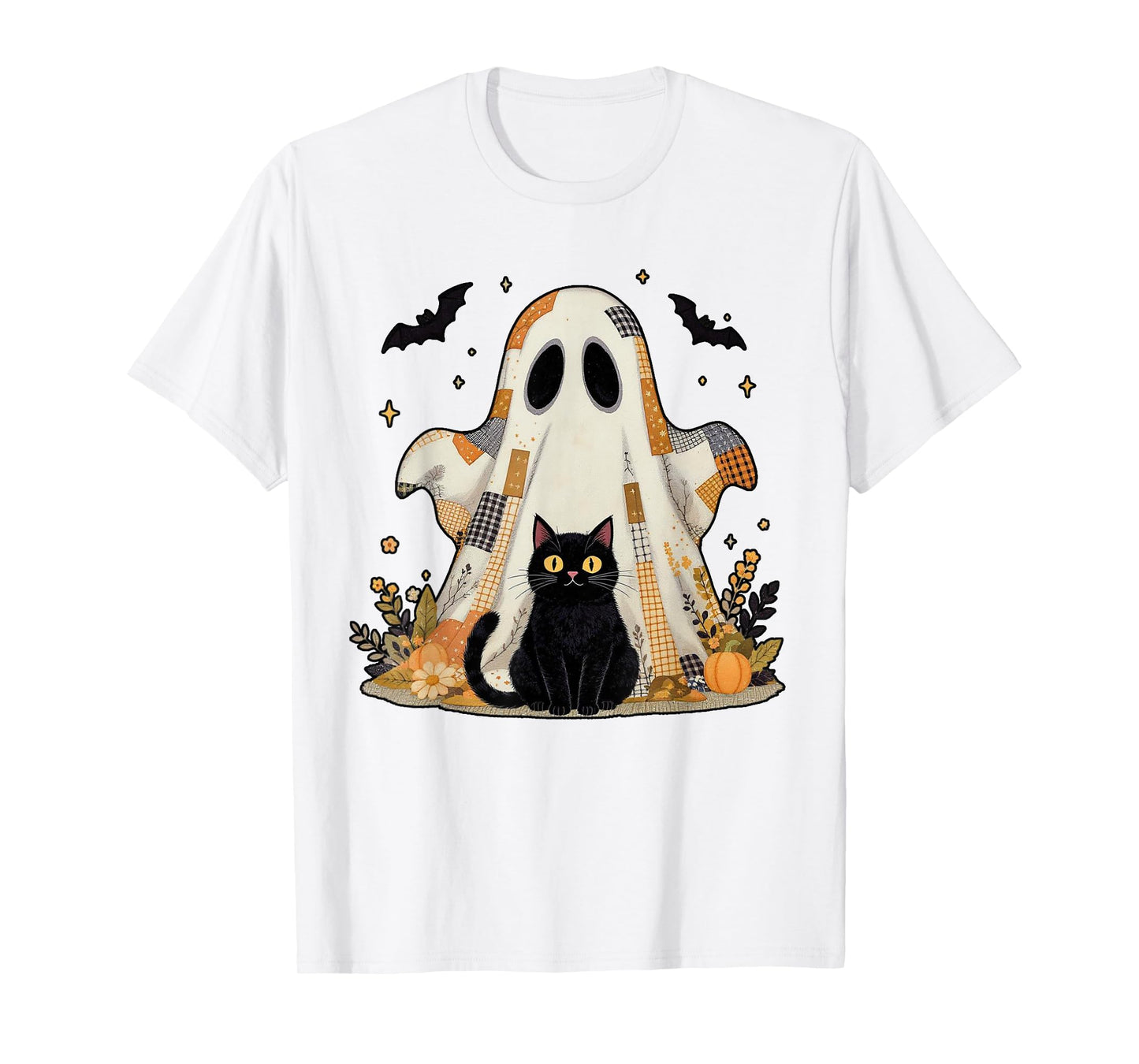 Halloween Black Cat Ghost - Funny Spooky Pumpkin Costume T-Shirt