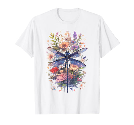Beautiful Dragonfly Watercolor Art Insect Lover Earth Day T-Shirt