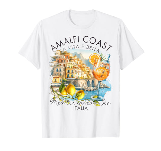 Amalfi Coast Italy Travel Trip Vacation Sea T-Shirt