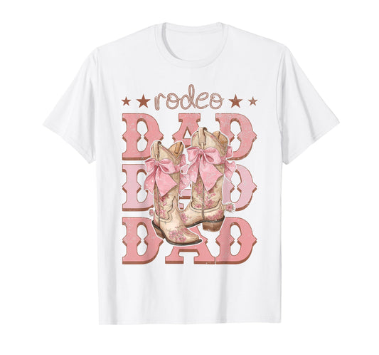 Rodeo Dad Pink Boots Coquette Cow-Girl Birthday Party T-Shirt