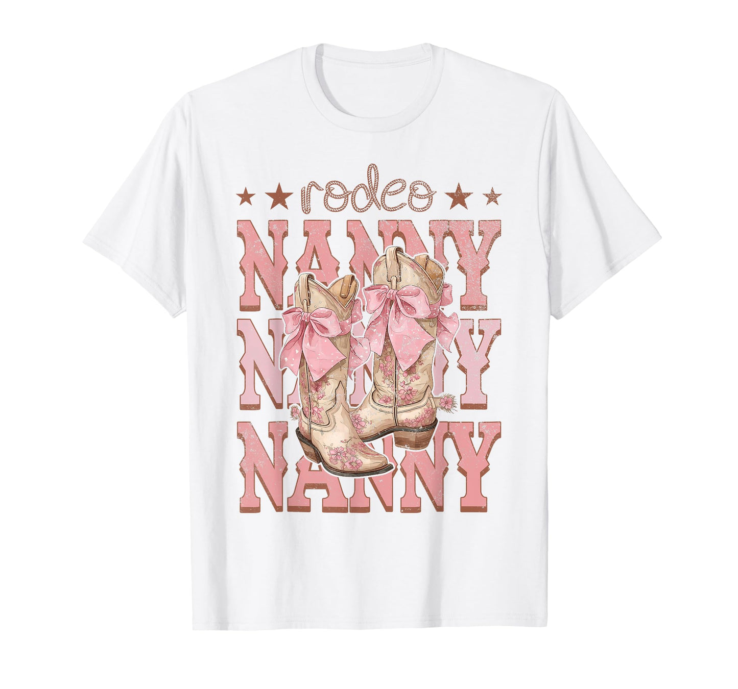 Rodeo Nanny Pink Boots Coquette Cow-Girl Birthday Party T-Shirt