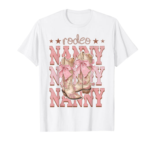 Rodeo Nanny Pink Boots Coquette Cow-Girl Birthday Party T-Shirt