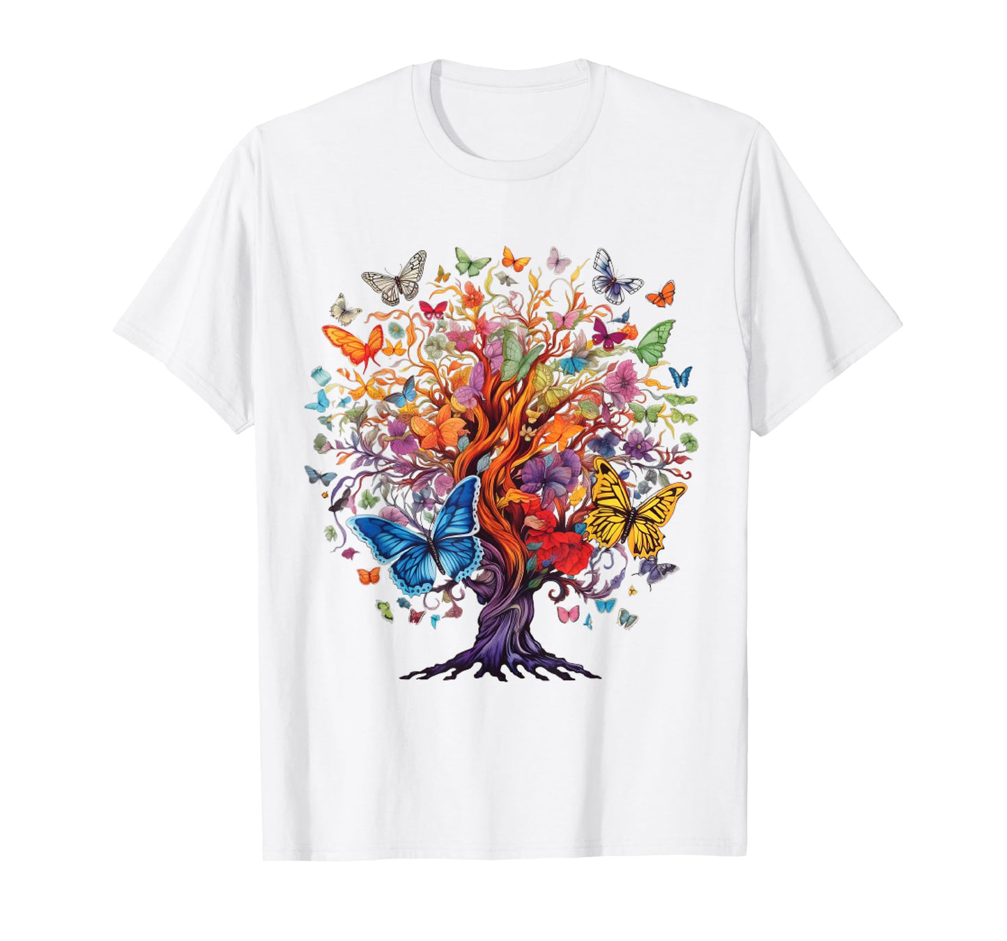 Womens butterfly shirt with flowers, fashion tee, gift idea T-Shirt