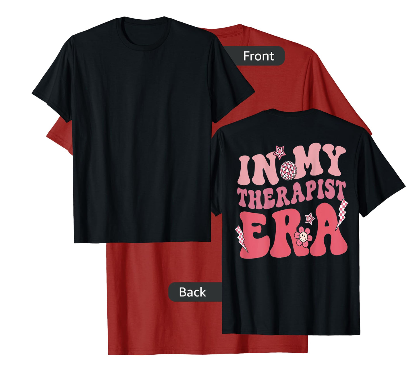 Groovy Retro In My Therapist Era, Counseling Tees (On Back) T-Shirt