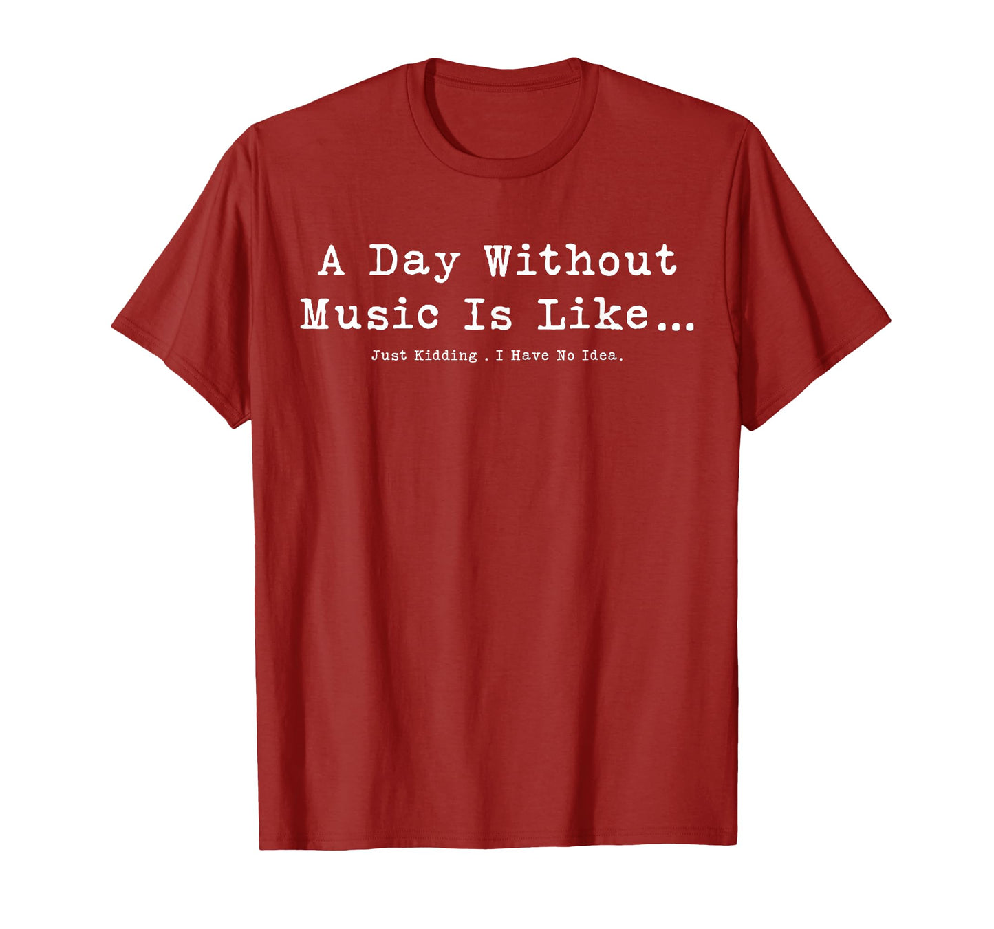 A Day Without Music Is Like Just Kidding I Have No Idea T-Shirt