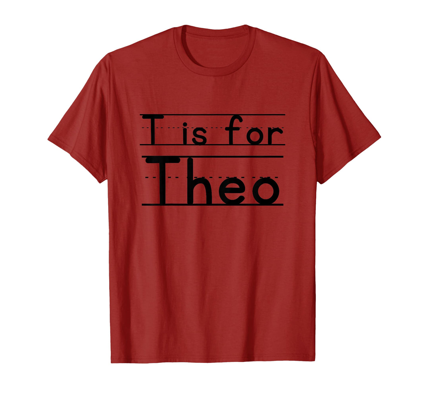 Kids Funny School Kid Name Theo T is For Theo Birthday Idea Boys T-Shirt