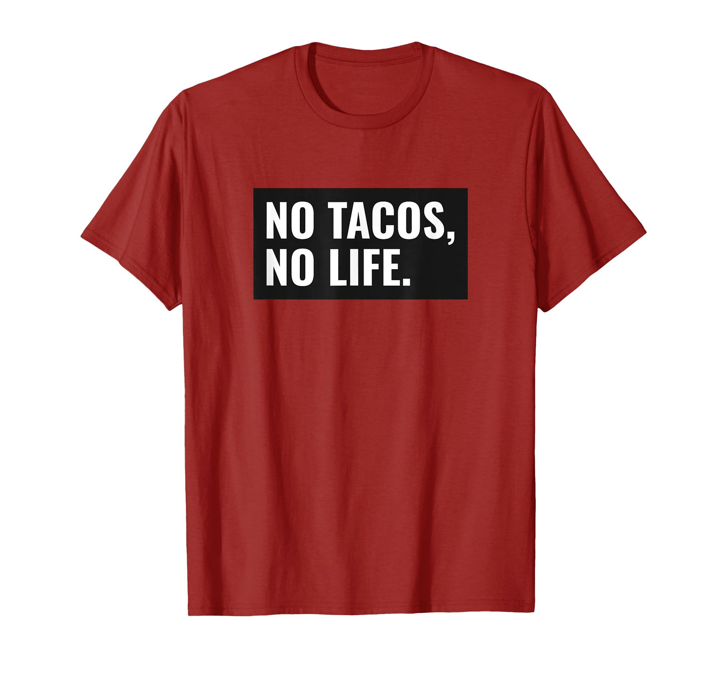 C3G Designs No Tacos, No Life Funny T-Shirt - Grey, Small, Unisex-Adults