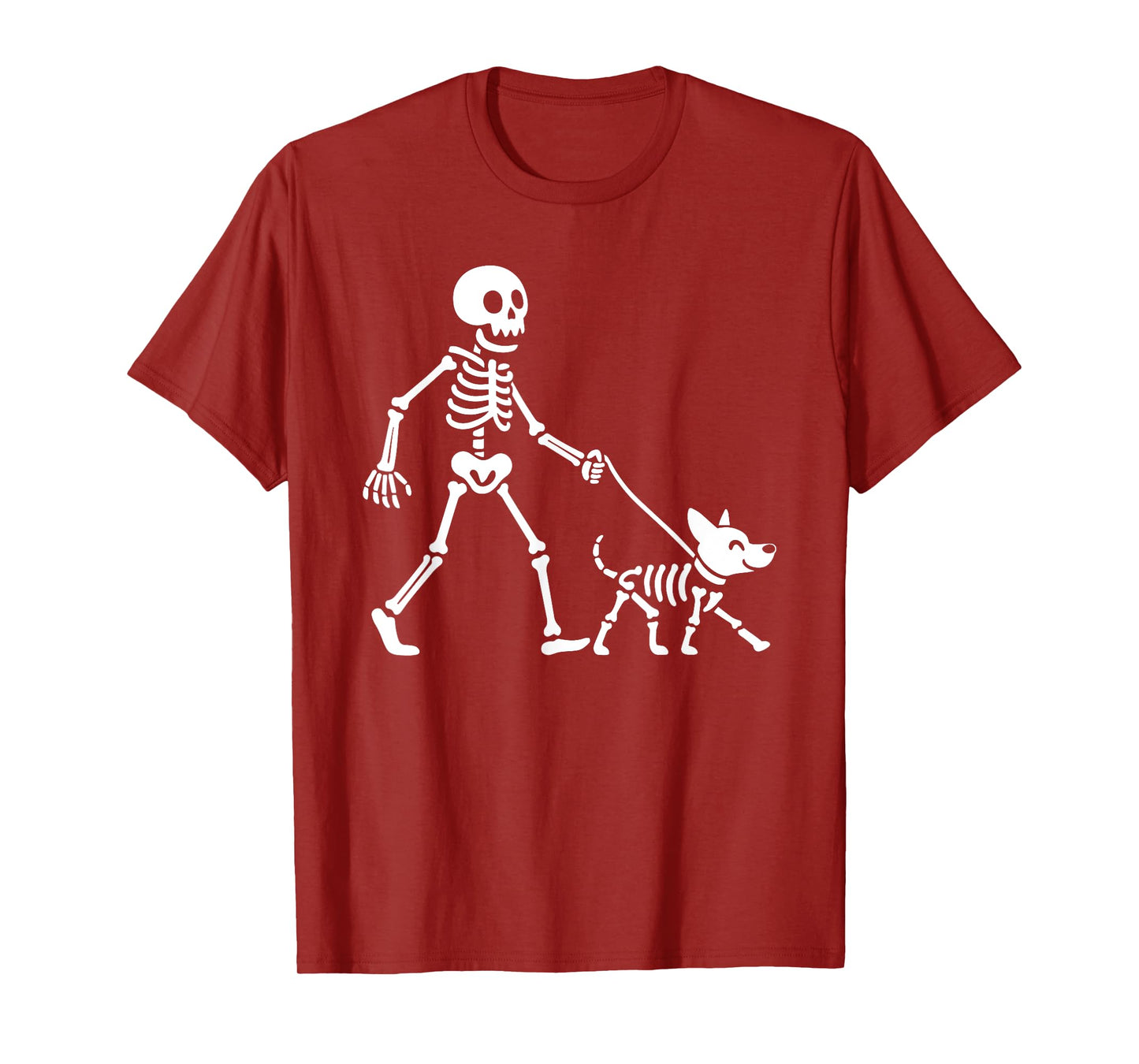 Happy Halloween Funny Skeleton Walking Dog Spooky Season T-Shirt