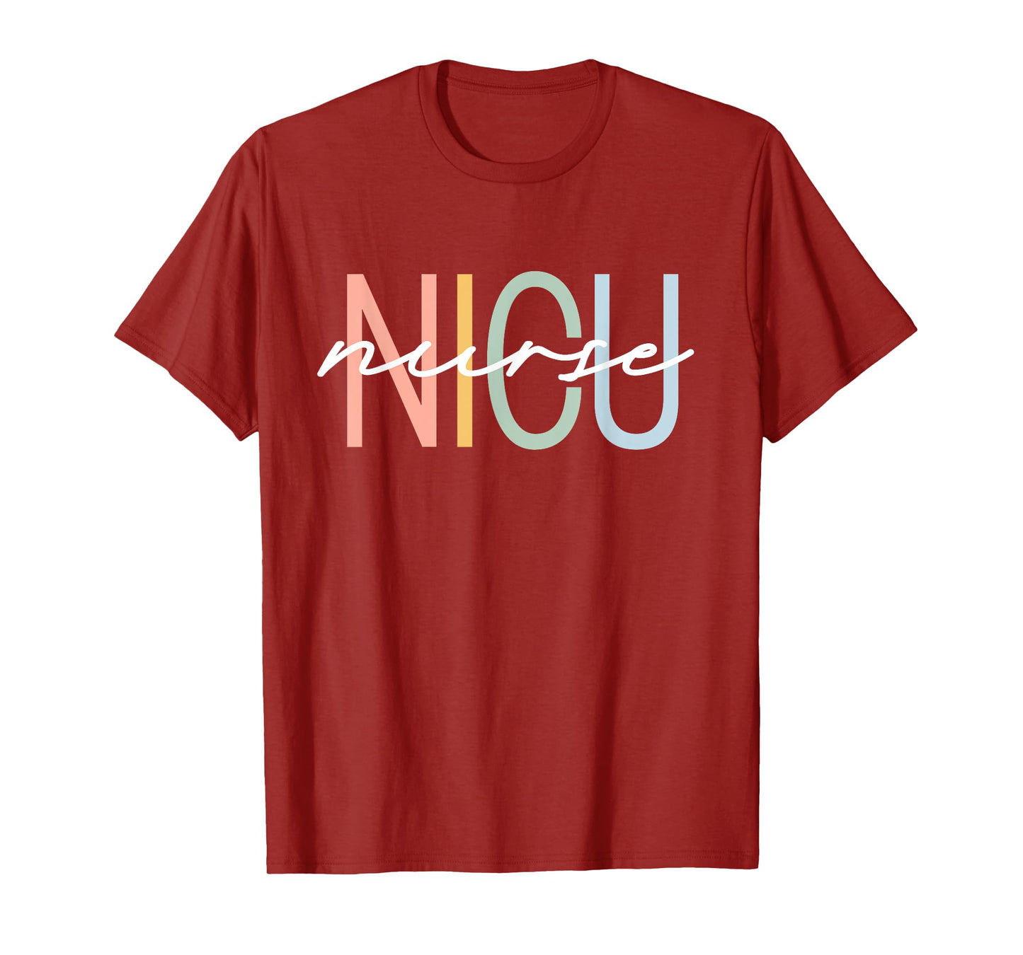 NICU Nurse ICU Neonatal Boho Rainbow Team Tiny Humans Retro T-Shirt