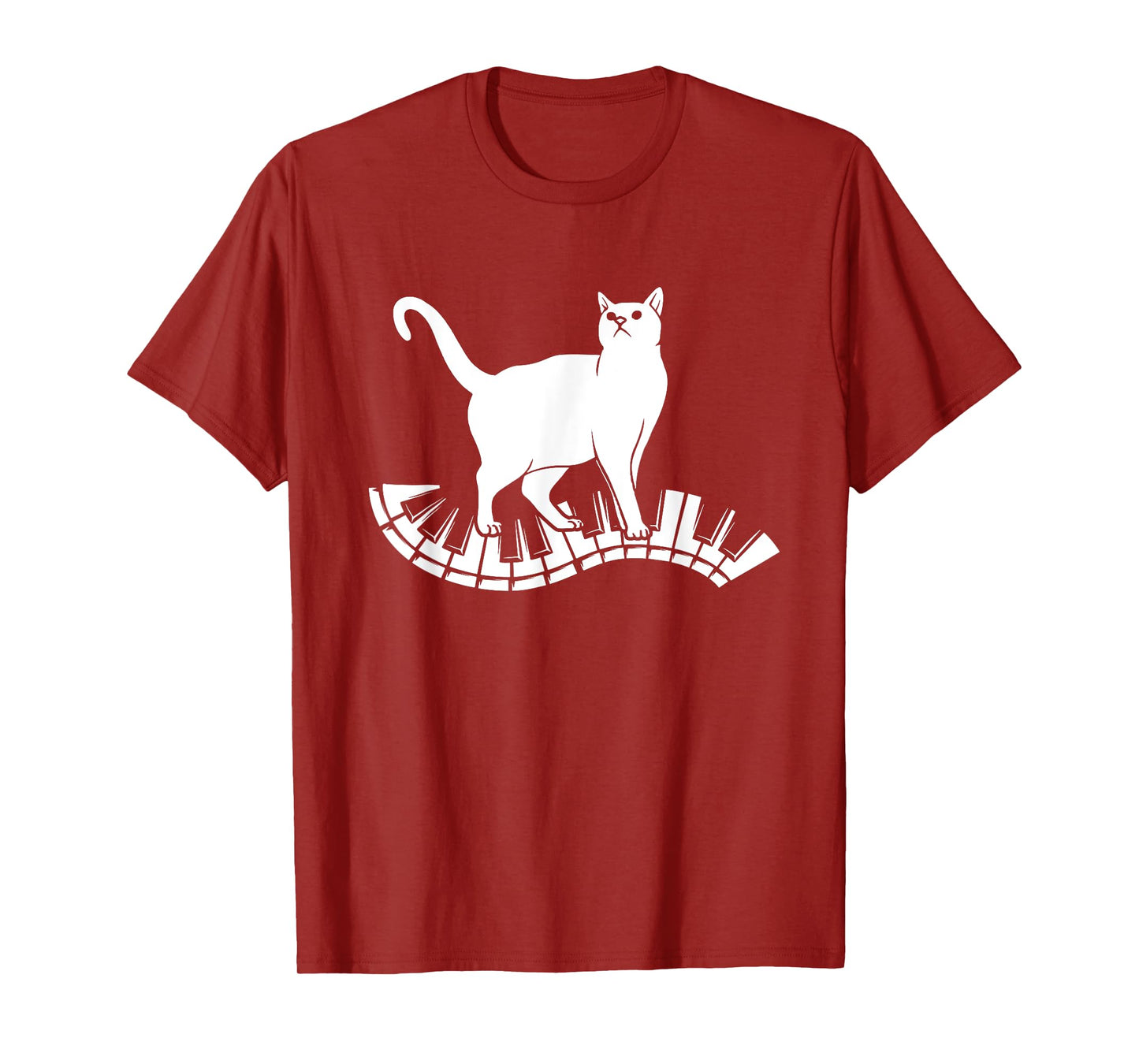 Funny Piano Music Cat Design Men Women Kids Cat Piano Lovers T-Shirt