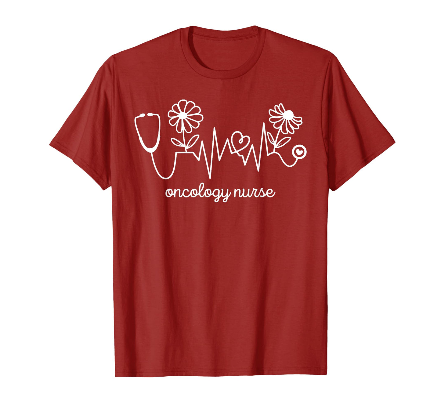 Oncology Nurse Heartbeat Wildflower Oncologist Nursing Grad T-Shirt