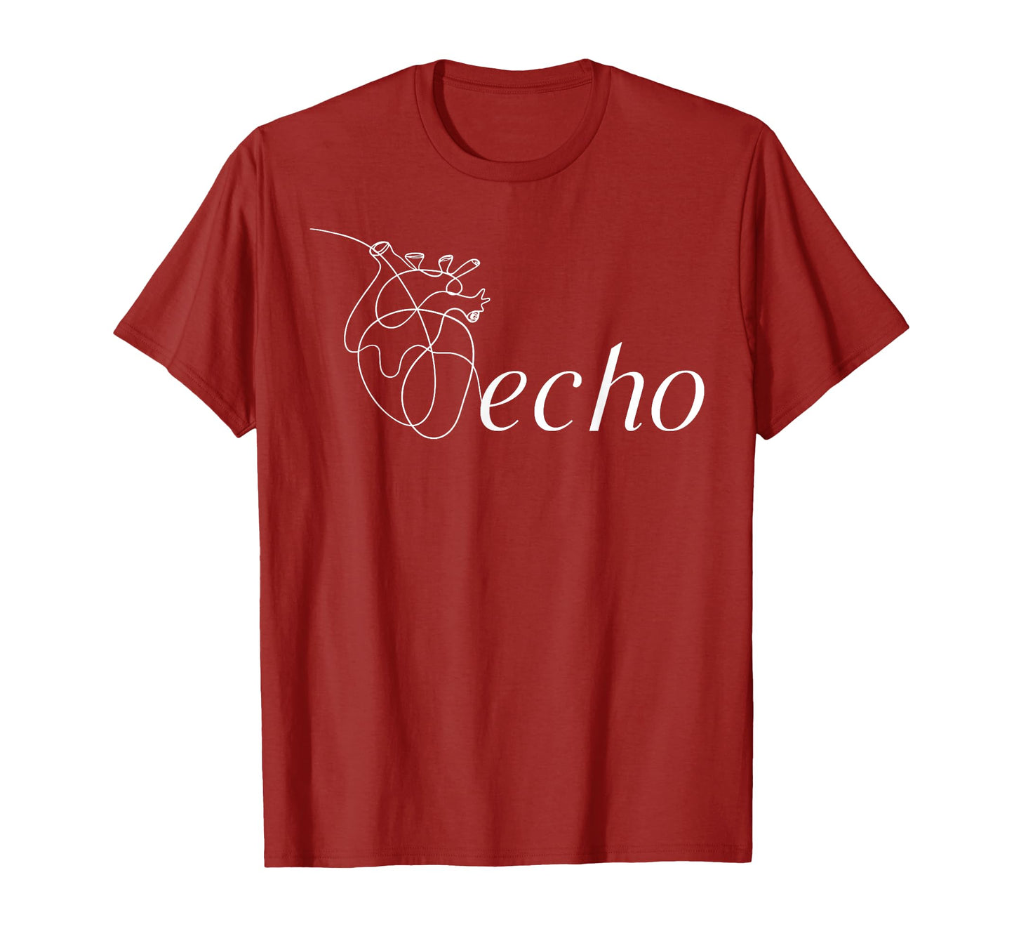 Anatomical Heart Echo Tech Cardiac Sonographer Echo Vascular T-Shirt