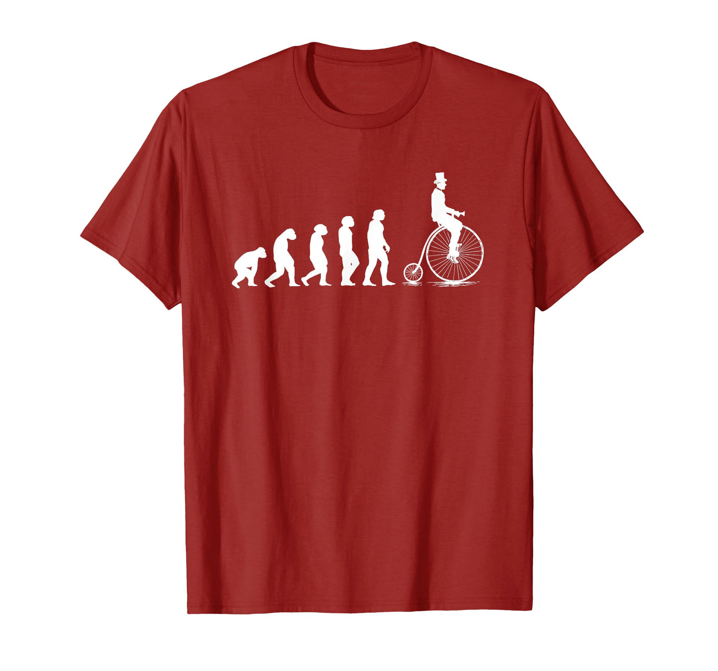 Funny Penny Farthing Bike Evolution Design Retro Cyclist T-Shirt