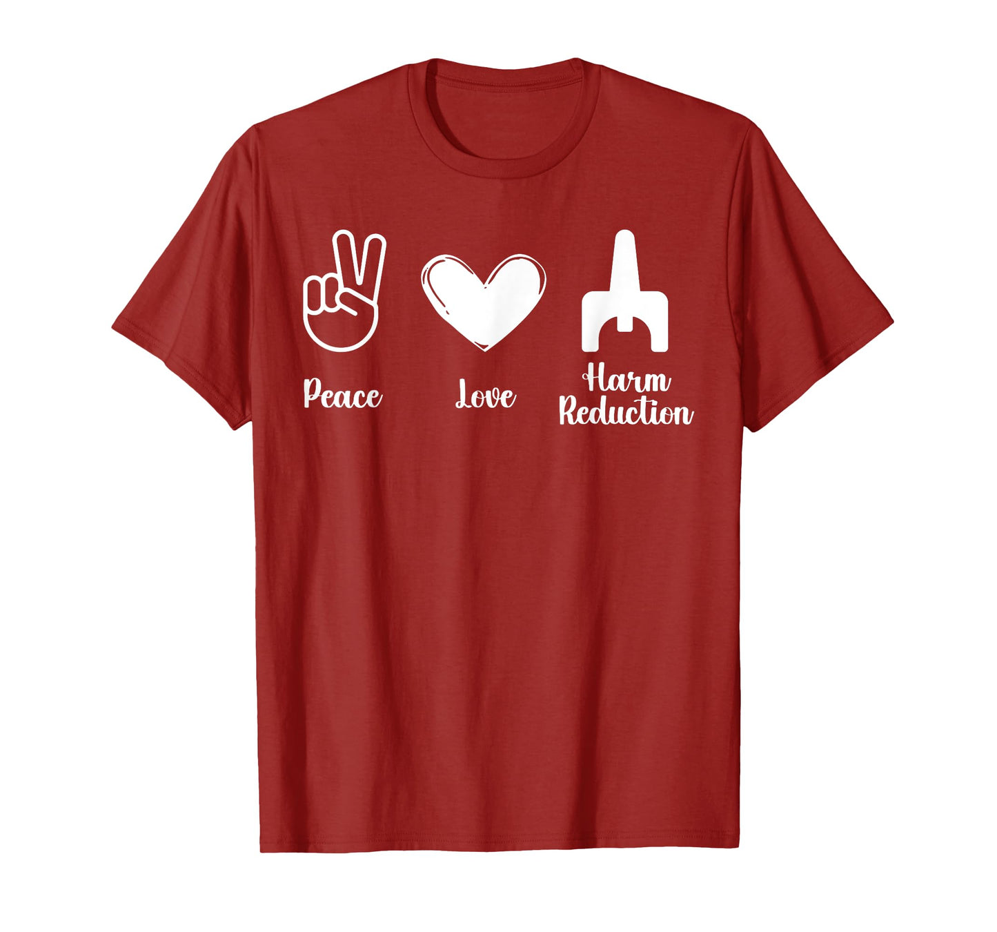 Retro Peace Love Harm Reduction Overdose Awareness Nurse T-Shirt