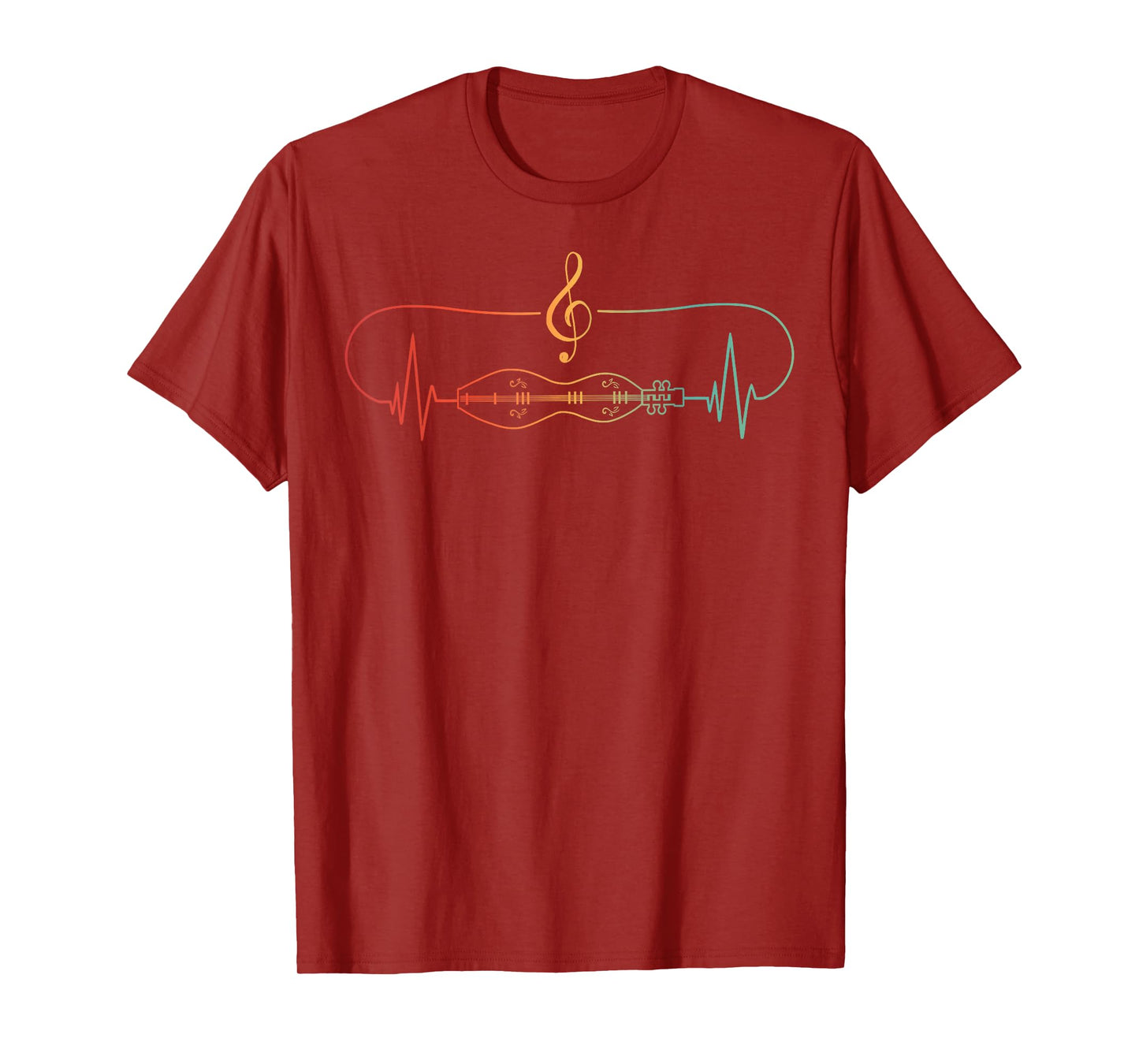 Dulcimer Heartbeat String Instrument Appalachian Music T-Shirt
