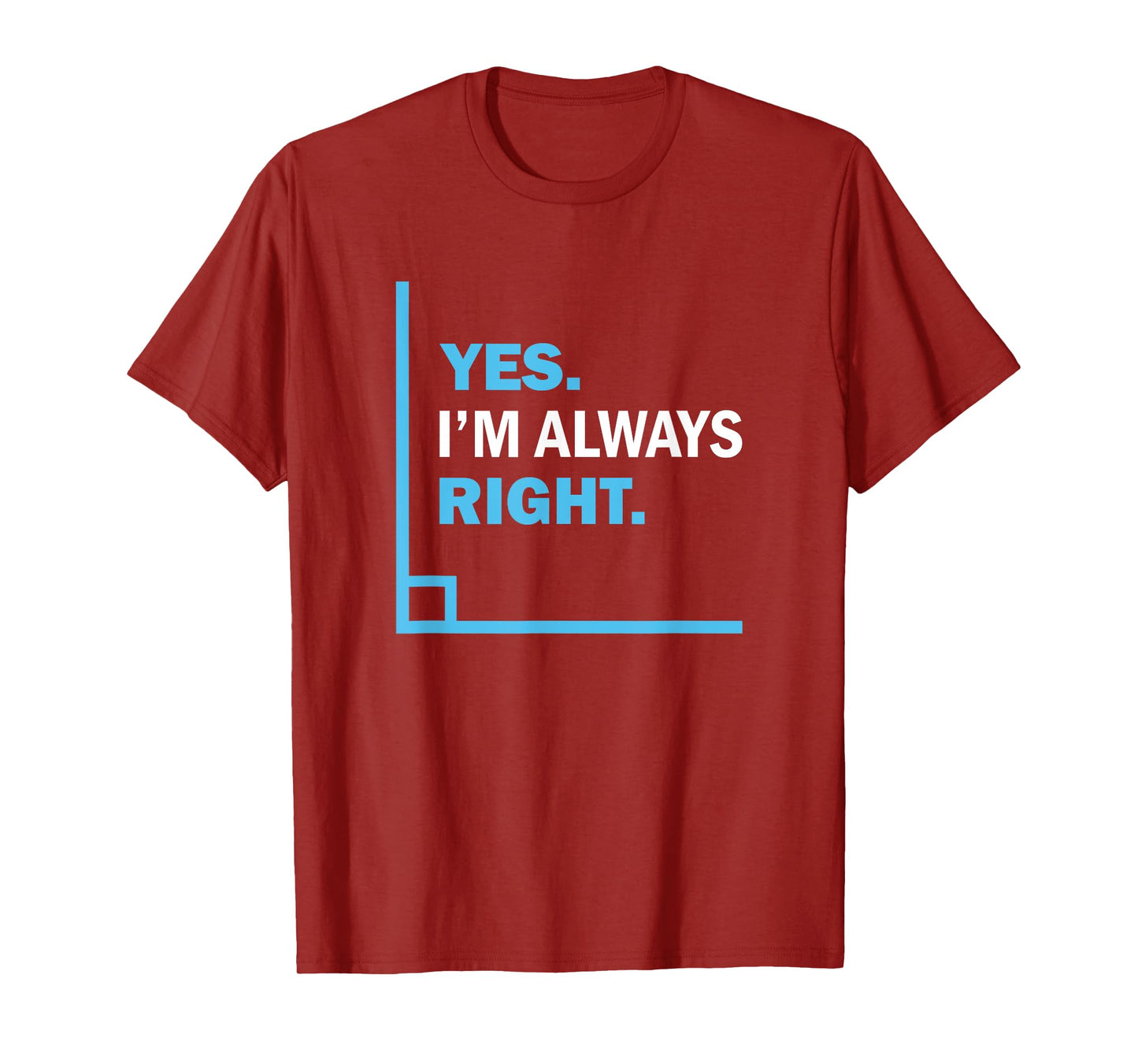 Yes I'm Always Right, Funny Math Puns Tee for Teachers T-Shirt