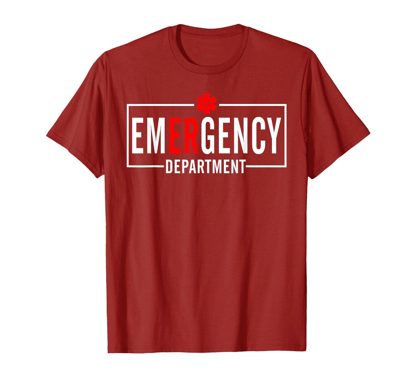 Emergency Room ER RN Nurse Department Healthcare Nursing T-Shirt, Unisex-Adults, Short Sleeve, T-Shirt, Black, Small