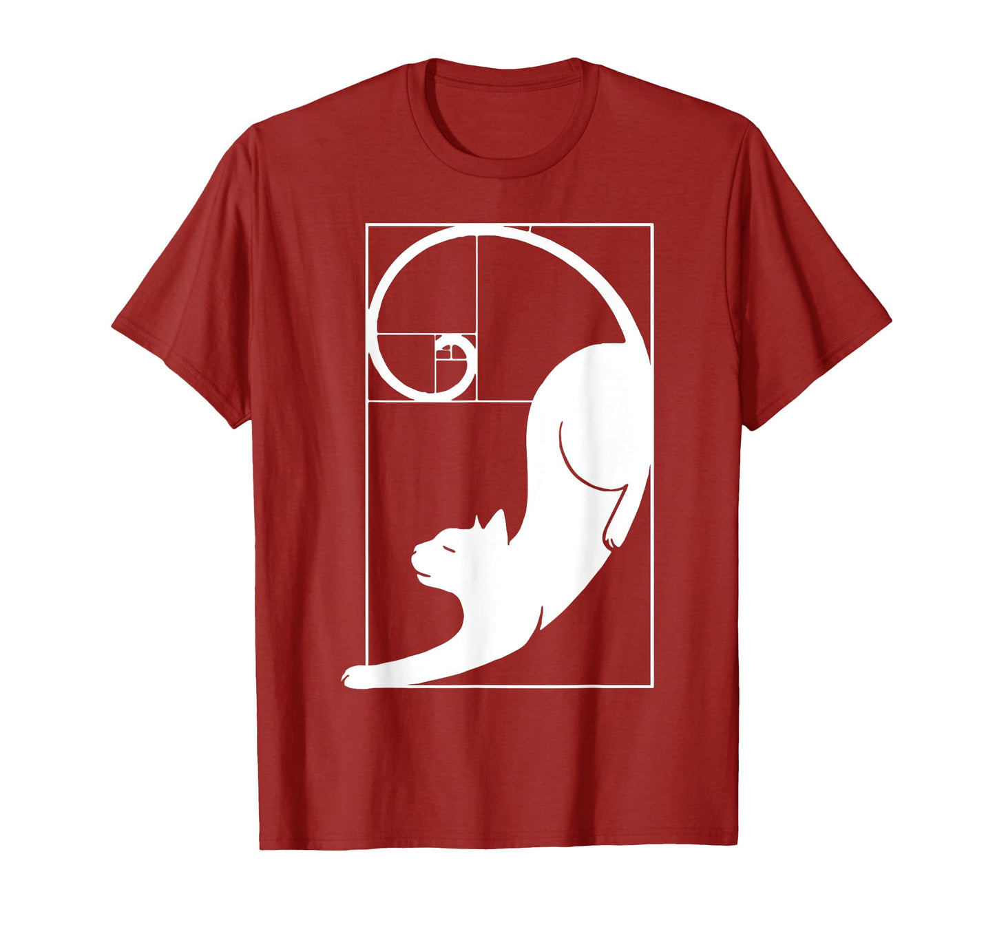 Cat Fibonacci Spiral Sacred Geometry Ratio Mathematicians T-Shirt