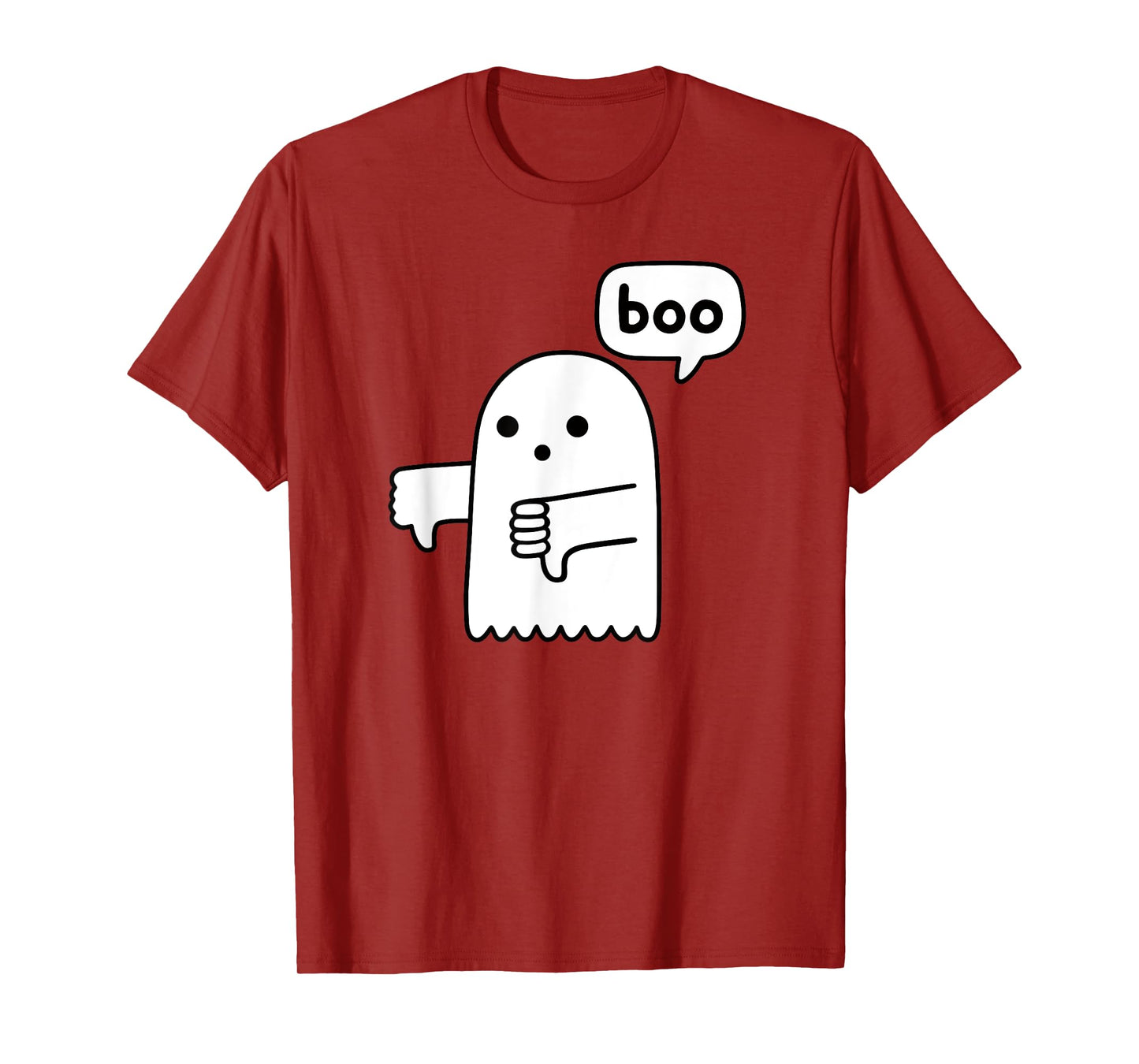 Funny Thumbs Down Ghost Screaming Boo Disapproval T-Shirt