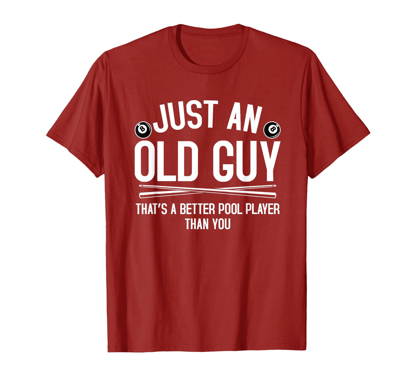 Old Guy Pool Player Funny Billiards Grandpa T-Shirt