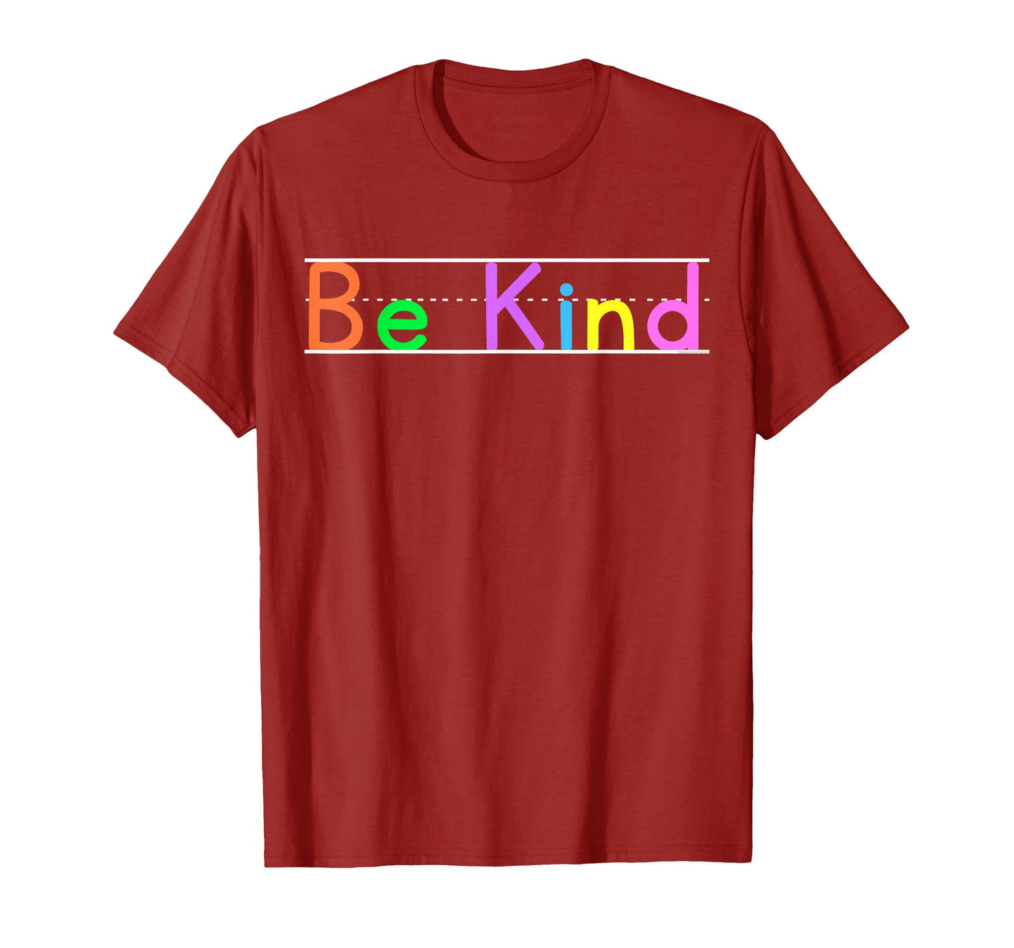 Colorful Be Kind Primary Style Boys Girls Teachers T-Shirt