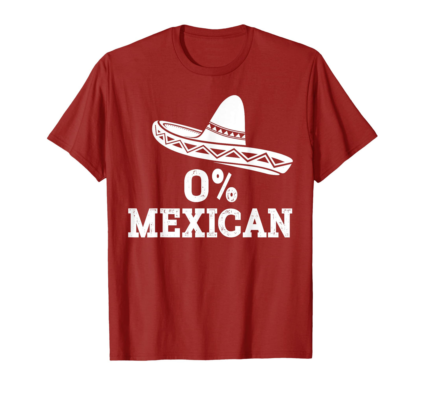 Funny 0% Mexican with sombrero for Cinco de Mayo costume T-Shirt