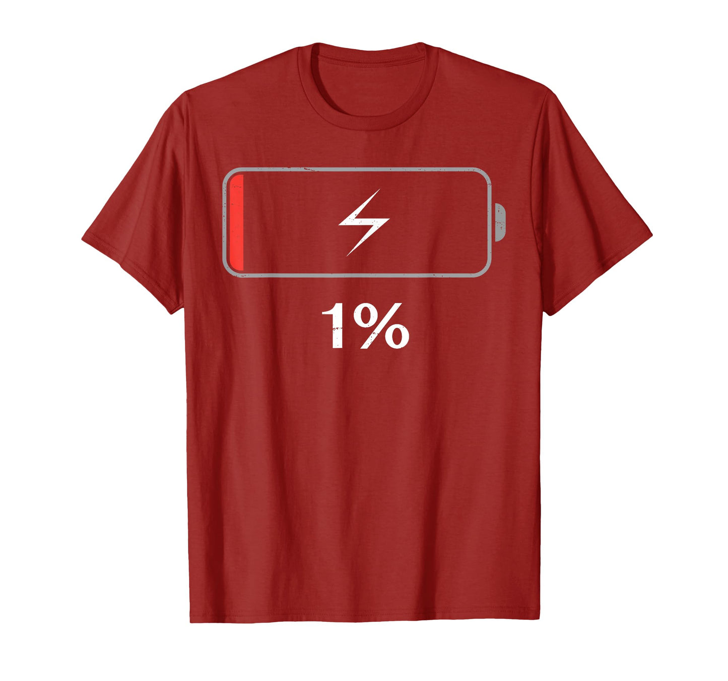 Funny Battery Low 1 Percent Remaining Coffee Lover T-Shirt