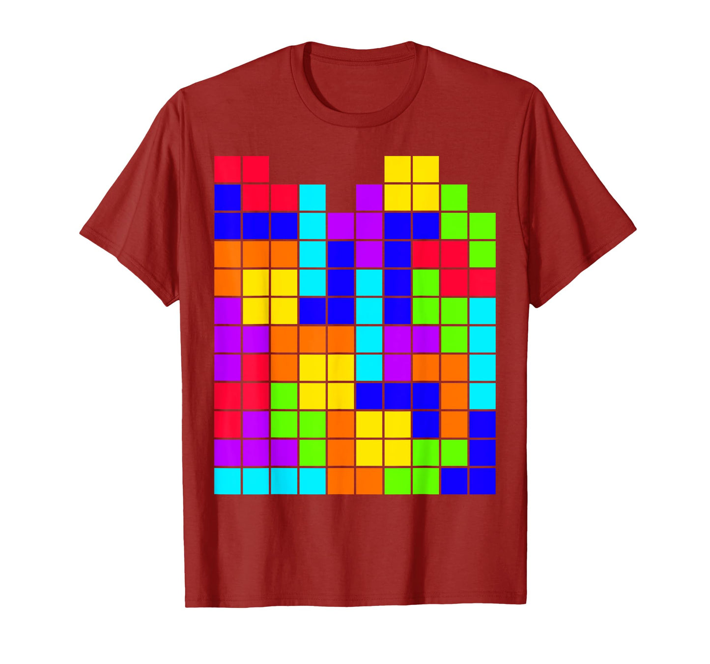 Nerdy Tetrominoes Block Puzzle Video Game Math Teacher Geek Men Women Girls Kids T-Shirt