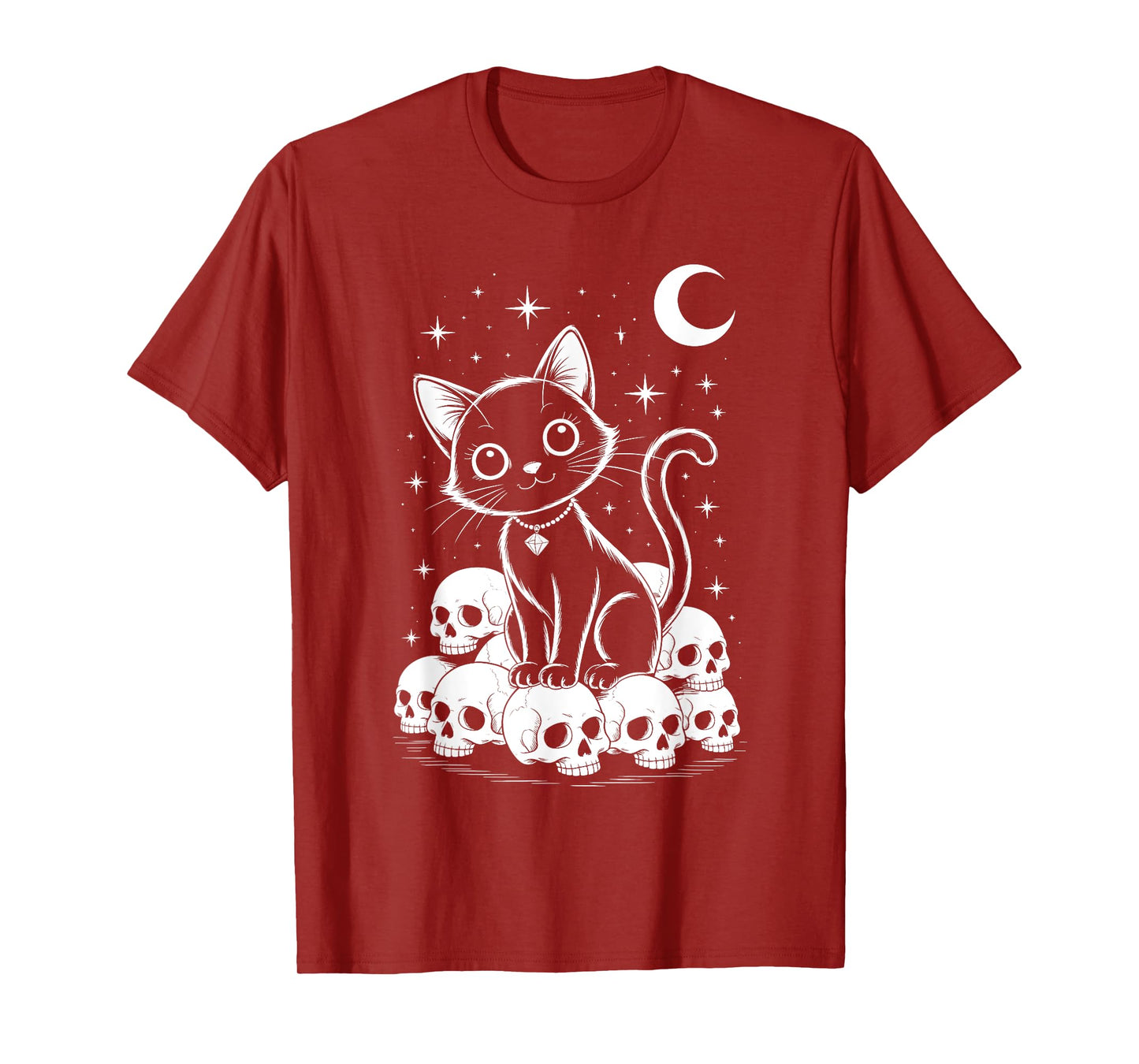 Cat Skulls Creepy Cute Kitty Goth Black Alt Alternative T-Shirt