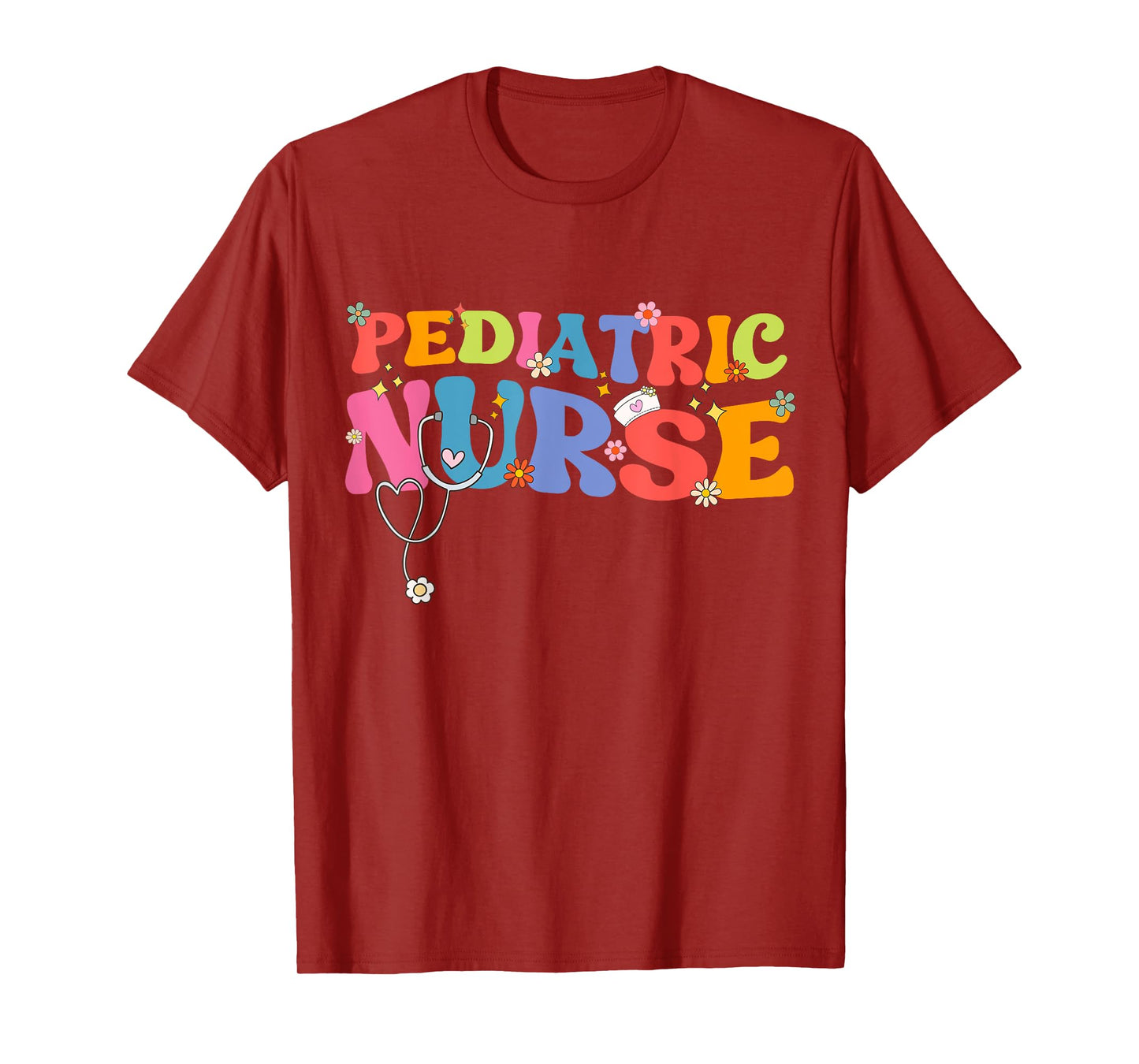 Pediatric Nurse RN Nursing Student Retro Groovy Pediatrics T-Shirt