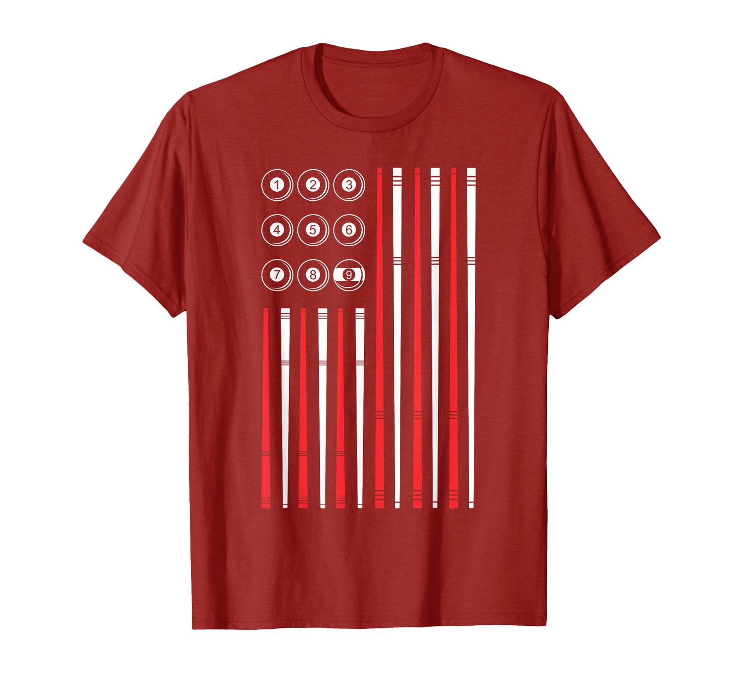 USA American Flag Shooting Pool Sticks And Balls Billiards T-Shirt