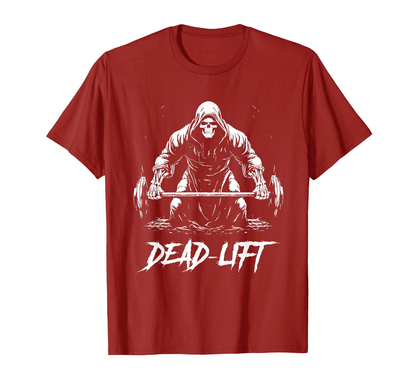 Funny Dead Lift Grim Reaper Halloween Gym Weights Training T-Shirt