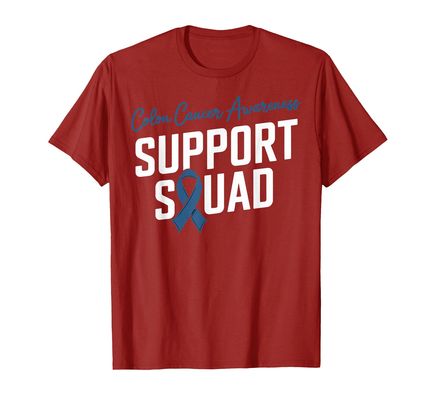 Dark Blue Ribbon Support Squad for Colon cancer Awareness T-Shirt