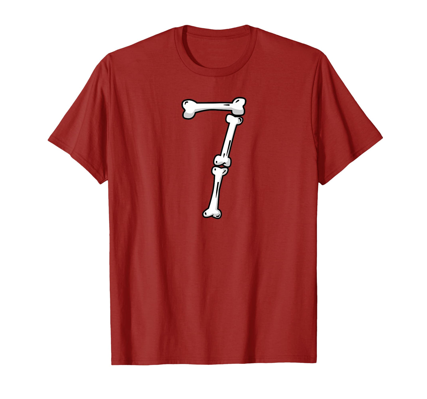 Halloween Number 7 Bones Skeleton Costume T-Shirt